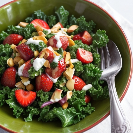 Easy Homemade Kale and Strawberry Salad
